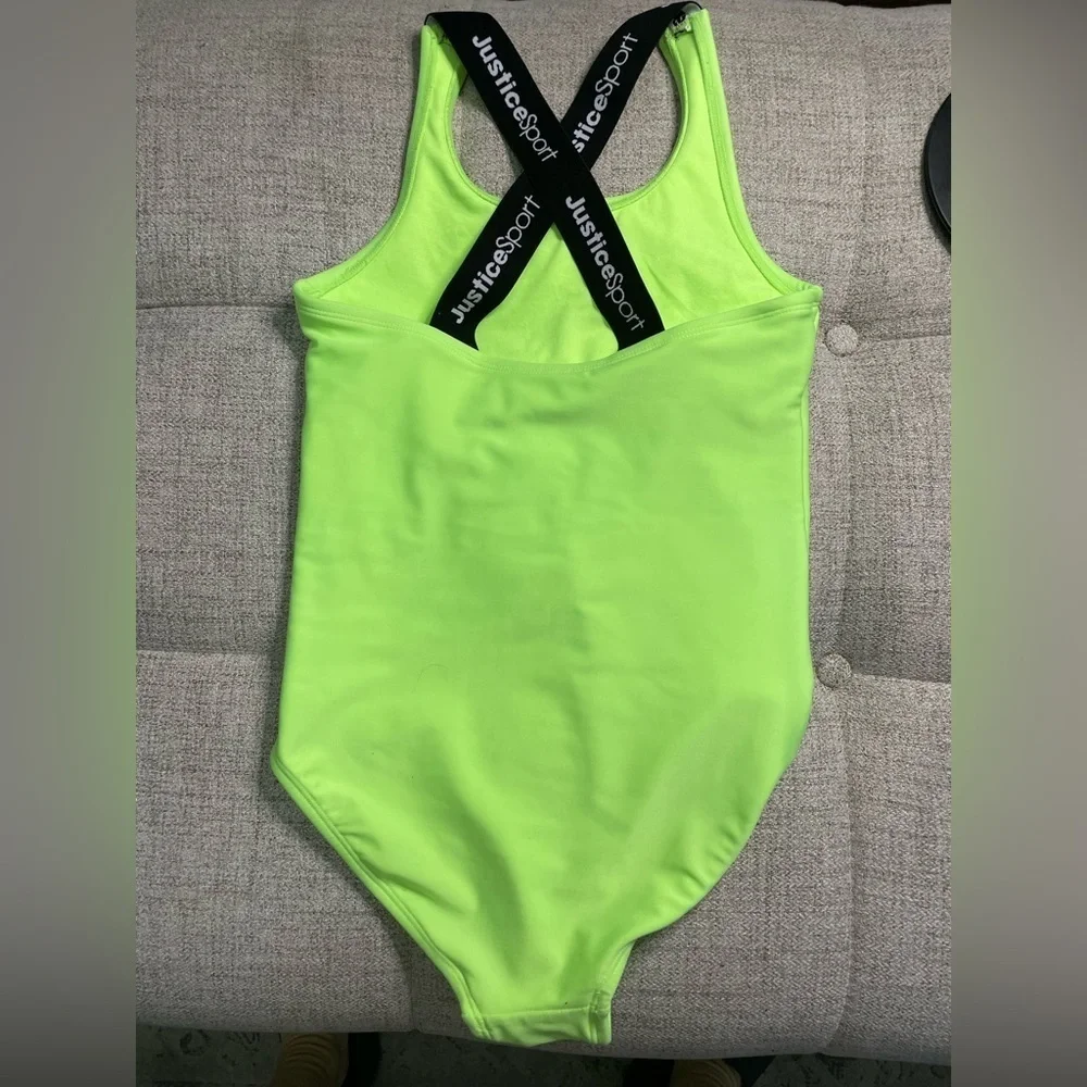 Justice Girls One Piece Cross Strap Strong Swimsuit SIZE 10